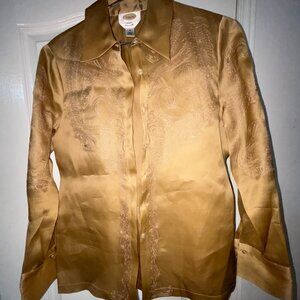 Talbots Pure Silk Golden Blouse - Size 10